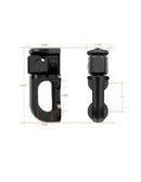 Black Double Stud Hook Point Fitting Demensions