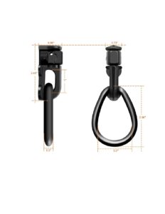 Black Double Stud Pear Link Fitting Dimensions