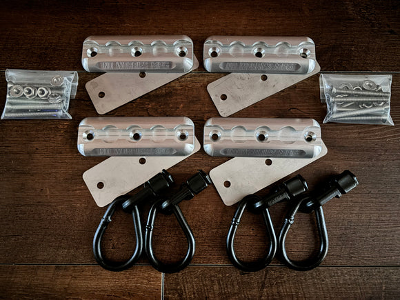 (4 Pack) Double Stud Anchor Plate Tie Down Pack - Raw
