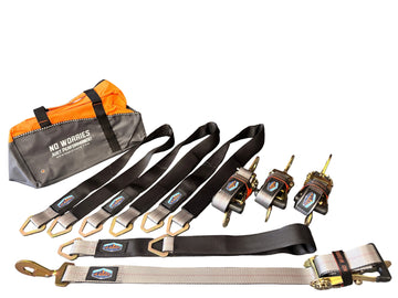 2" x 8' AxleLock Ratchet Tie-Down Straps 4-Pack w/ Direct Hook Ratchets & 48" Axle Straps (UTV, Car & Trailer Tie Downs)