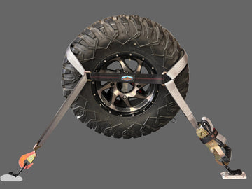 2" Adjustable WheelLock Tire Net Tie-Down Straps 4-Pack (Ratchet Straps for UTV, Car & Trailer Tie Downs)