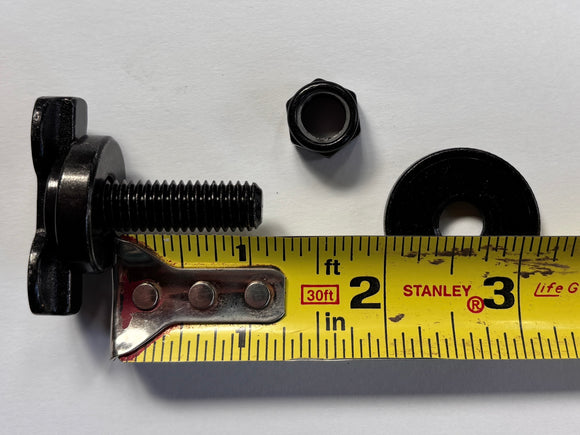 Metric M10 Double Lug Threaded Stud with Knurled Nut Fitting Measurments