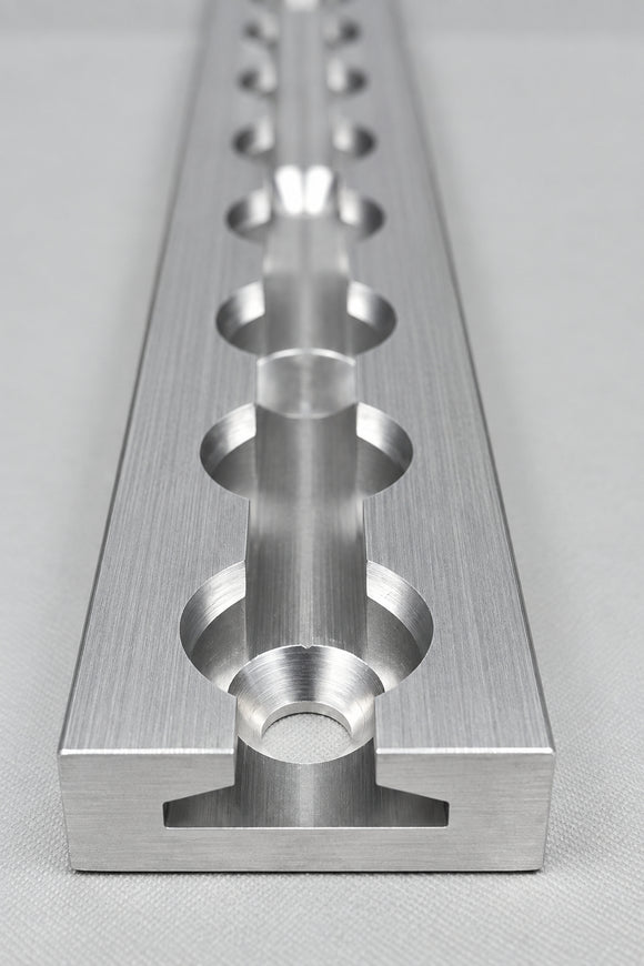 Surface or flush mount square aluminum L-Track with holes
