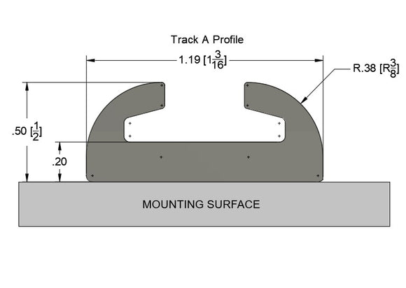 L-Track – With Hardware Mounting Holes