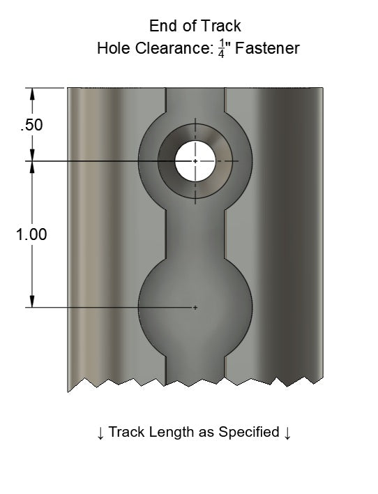 L-Track – With Hardware Mounting Holes