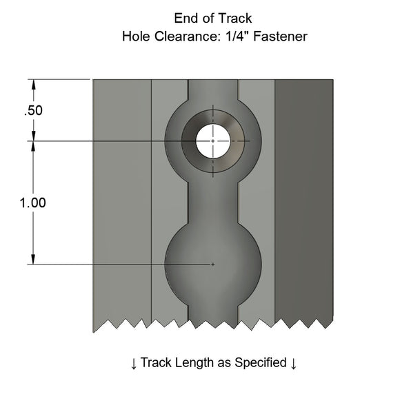 L-Track – With Hardware Mounting Holes