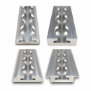 Four aluminum L-Track cargo rail profiles without pre-drilled mounting holes